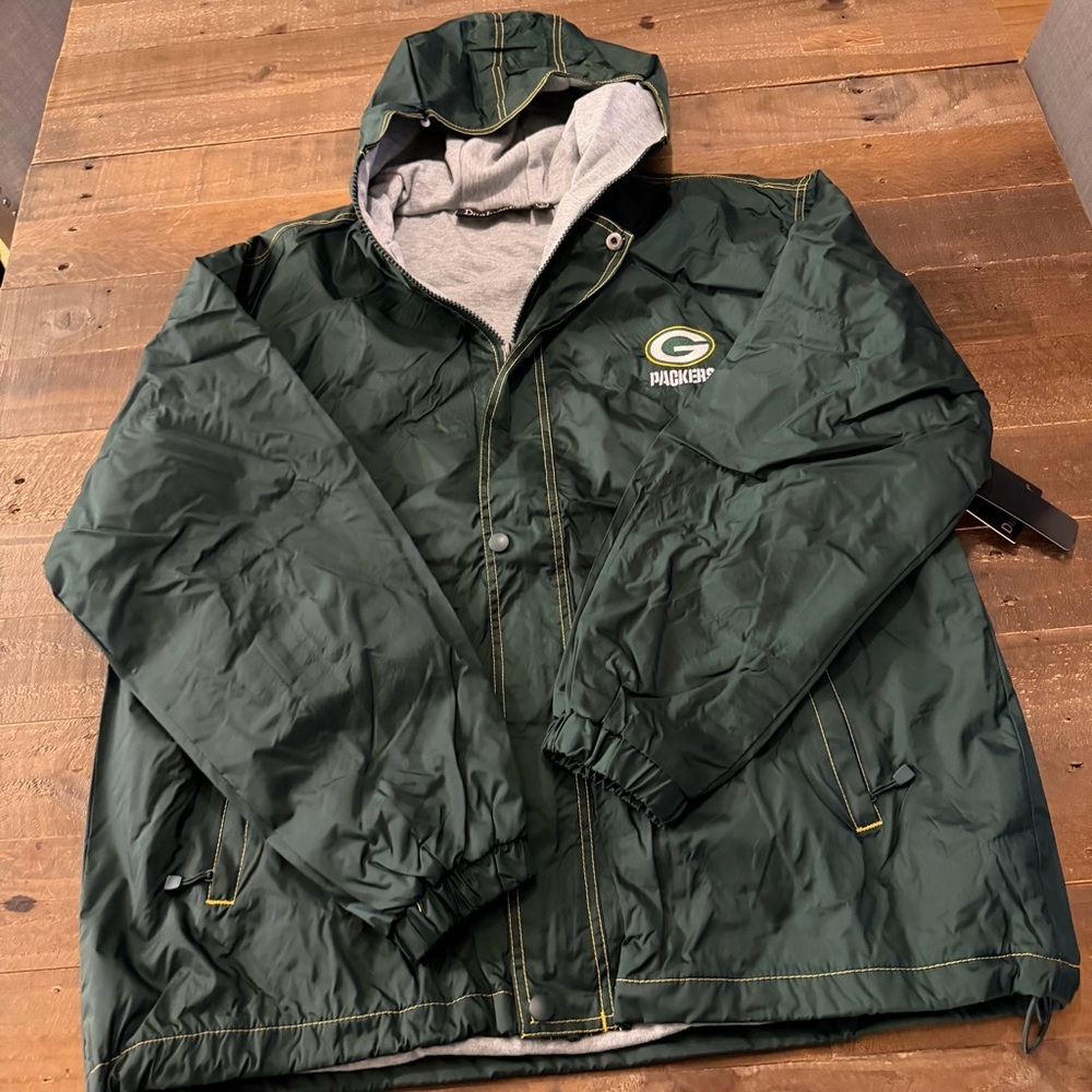 Dunbrooke NFL Green Bay Packers Dark Green Hooded Windbreaker